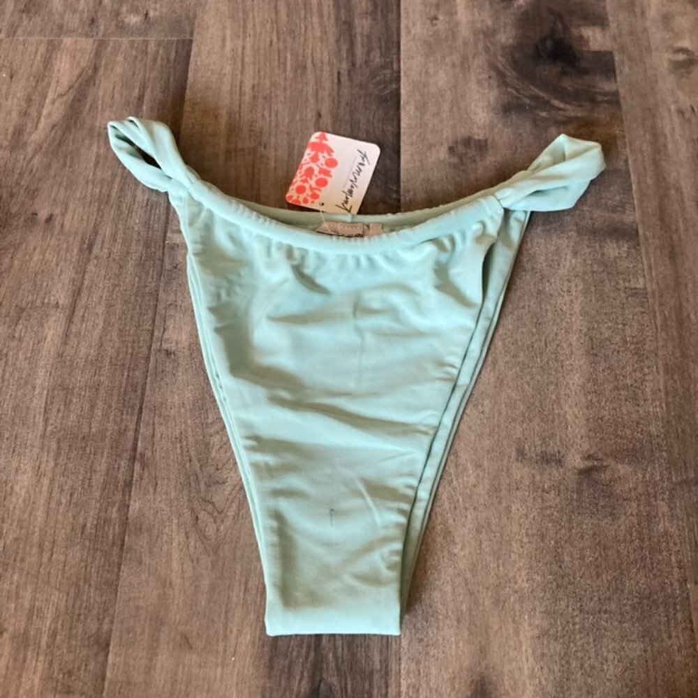 NWT Belle Anna Free People The Bare Bikini Bottoms Moss Sz M